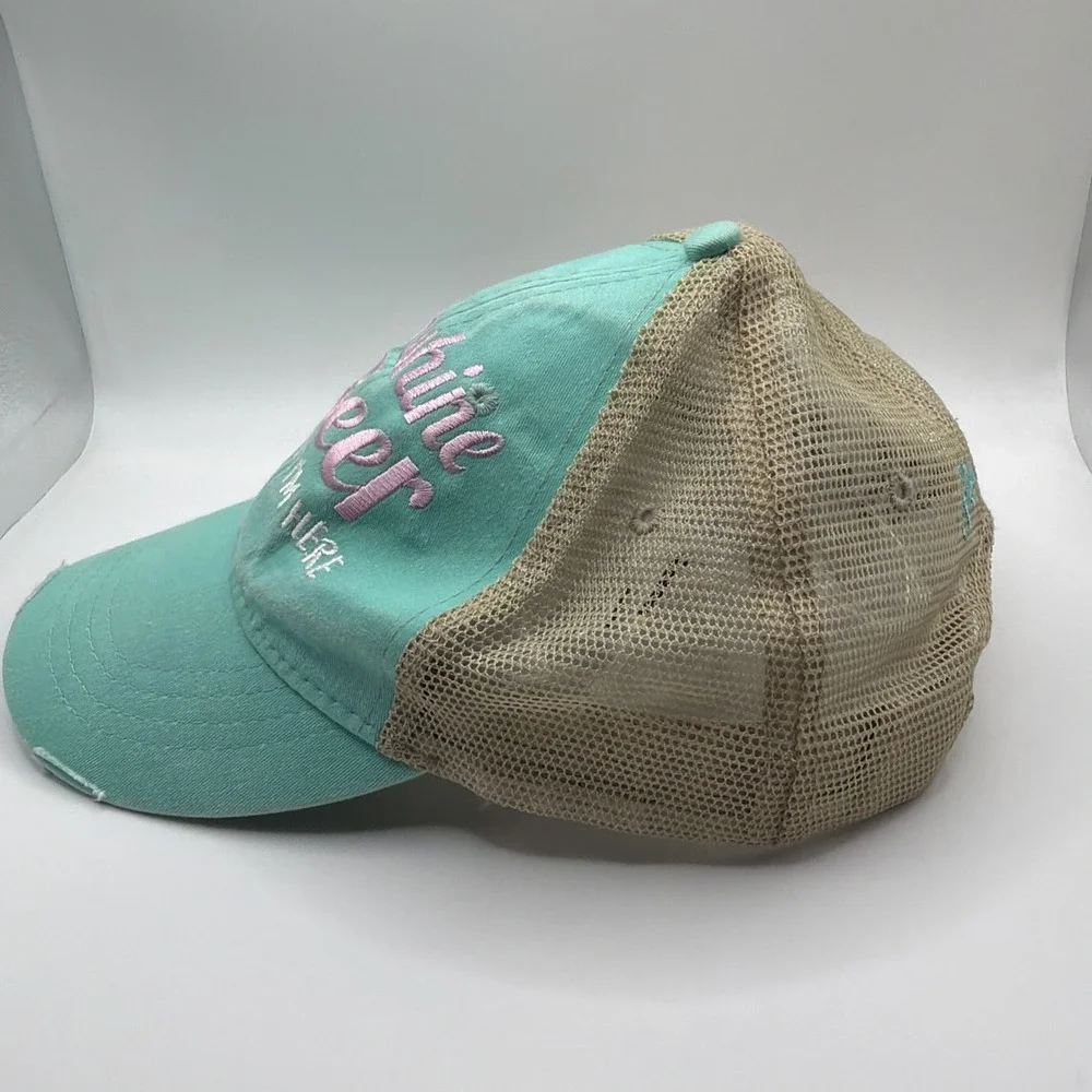 Piper Lou Hat Sunshine & Beer That's Why‎ I'm Here Trucker Mesh Cap